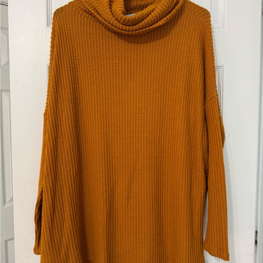 Zenana Outfitters Burnt Orange Cowl Neck Sweater